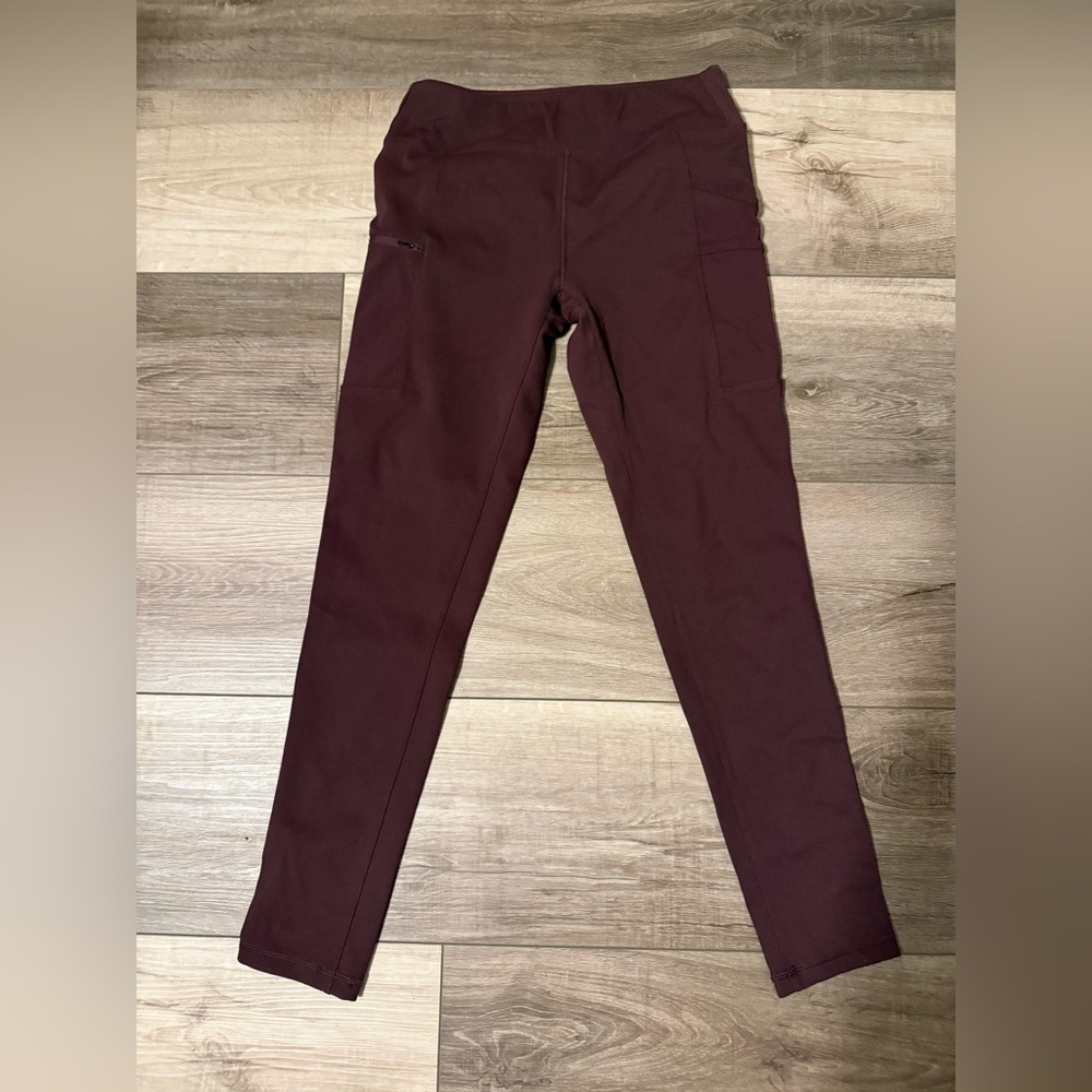 Carhartt Women's Burgundy High-Rise Performance Leggings with Side Pockets
